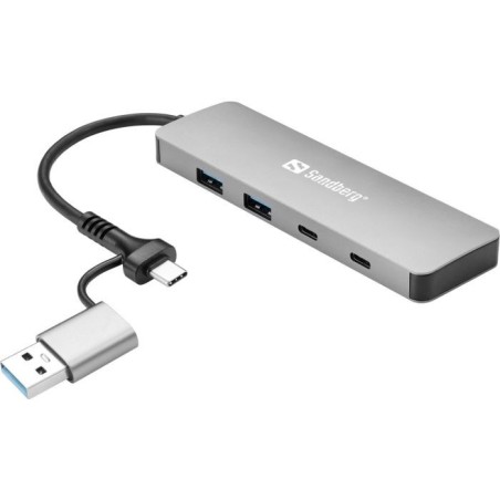 Hub Sandberg 136-64, 4-portni, USB-C/A