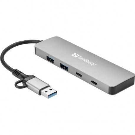 Hub Sandberg 136-64, 4-portni, USB-C/A