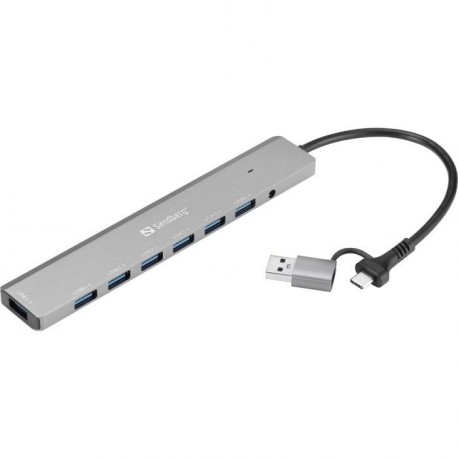 Hub Sandberg 136-66, 7-port, USB-C/A