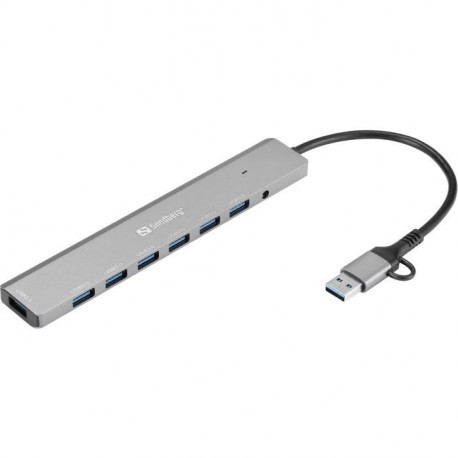 Hub Sandberg 136-66, 7-port, USB-C/A