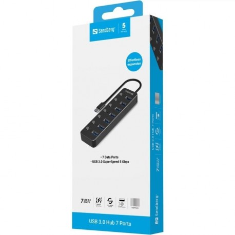 Hub Sandberg 134-33, 7-portni, USB 3.0