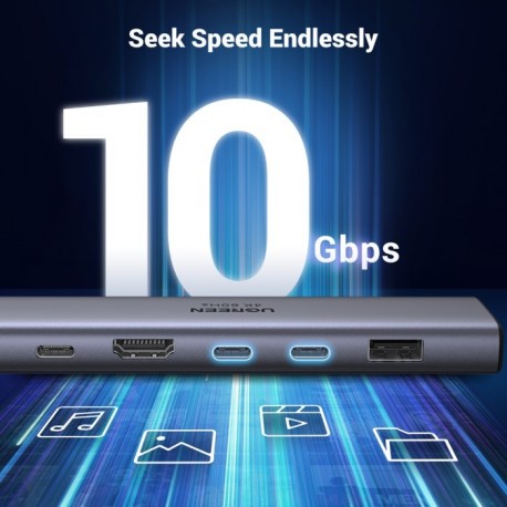 Hub Ugreen 45521, 7-v-1, USB-C