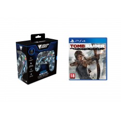 Kontroler DragonShock Mizar, PS4, moder camo + Igra PS4 Tomb Raider