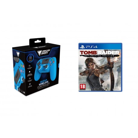 Kontroler DragonShock Mizar, PS4, moder + Igra PS4 Tomb Raider