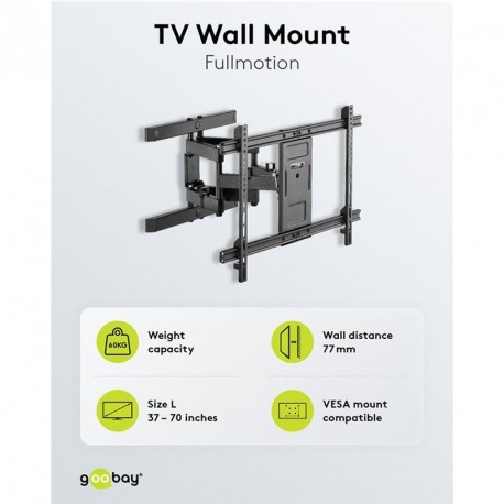 Stenski nosilec za TV GOOBAY Pro FULLMOTION L, 37"–70", do 60 kg