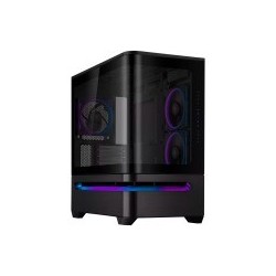 Ohišje ASUS Prime AP202 ARGB TG mATX, kaljeno steklo, 3x120mm ventilatorji, črno