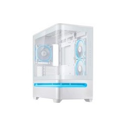 Ohišje ASUS Prime AP202 ARGB TG mATX, kaljeno steklo, 3x120mm ventilatorji, belo