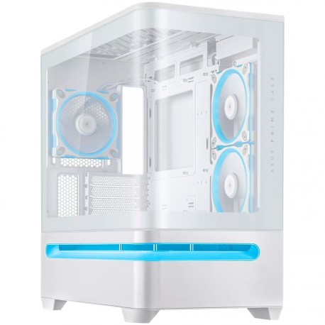 Ohišje ASUS Prime AP202 ARGB TG mATX, kaljeno steklo, 3x120mm ventilatorji, belo