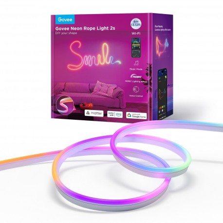 Svetlobni trak GOVEE Neon Rope 2S, 4m bel