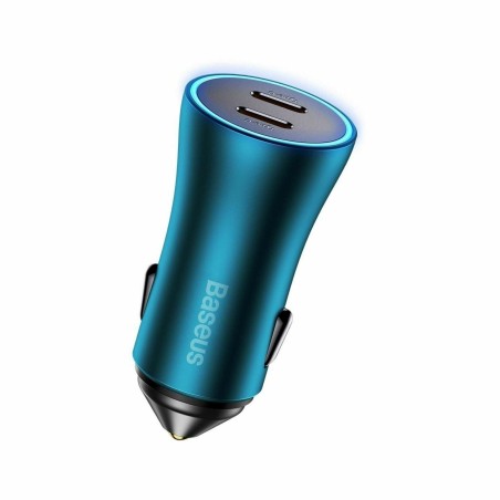 Avtomobilski polnilec Baseus CGJP000003, 2x USB-C PD QC, moder