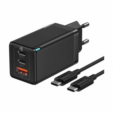 Polnilec Baseus CCGP120201, 65W, 2x USB-C, USB-A, ProQC, črn