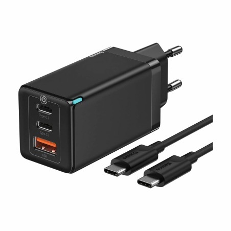 Polnilec Baseus CCGP120201, 65W, 2x USB-C, USB-A, ProQC, črn