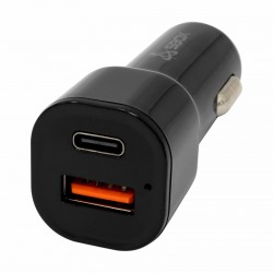 Avtomobilski polnilec SBOX CC-038, 38W PD QC, USB-A, USB-C, črn