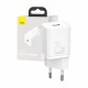 Polnilec Baseus CCSP020102, 25W QC, USB-C, bel