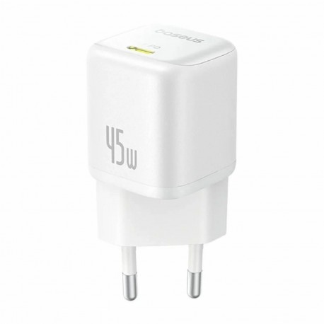 Polnilec Baseus PicoGo, 45W QC PD, USB-C, bel