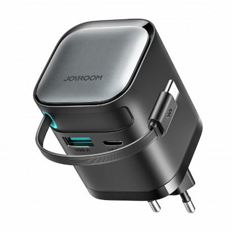 Polnilec Joyroom JR-TCL02, 65W QC PD, USB-C, USB-A, črn