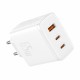 Polnilec Baseus CubePro, 65W 2x USB-C, USB-A, bel
