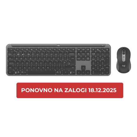Tipkovnica in miška Logitech Signature Slim Combo MK950, grafitna, zaloga 18.12