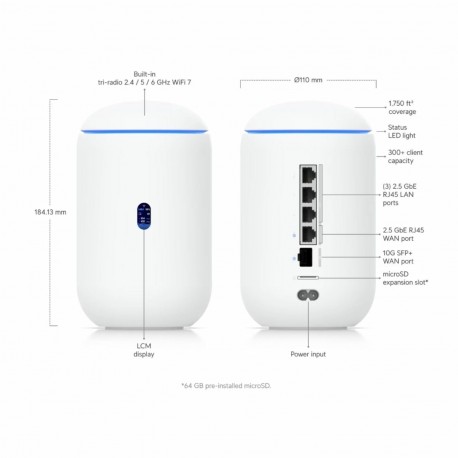 Usmerjevalnik (router) Ubiquiti UDR7 Dream Router, WiFi7