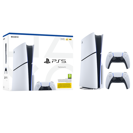 Igralna konzola PlayStation 5 Slim, 1TB + dodaten kontroler (bel)