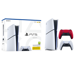 Igralna konzola PlayStation 5 Slim, 1TB + dodaten kontroler (volcanic rdeč)