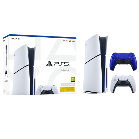 Igralna konzola PlayStation 5 Slim, 1TB + dodaten kontroler (cobalt moder)