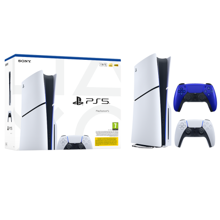 Igralna konzola PlayStation 5 Slim, 1TB + dodaten kontroler (cobalt moder)