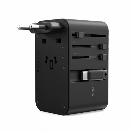Potovalni adapter Choetech PD5021 45 W z USB-C PD in vtiči EU/US/UK/AU
