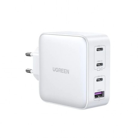 Polnilec Ugreen 100W GaN, 3x USB-C, USB-A, bel