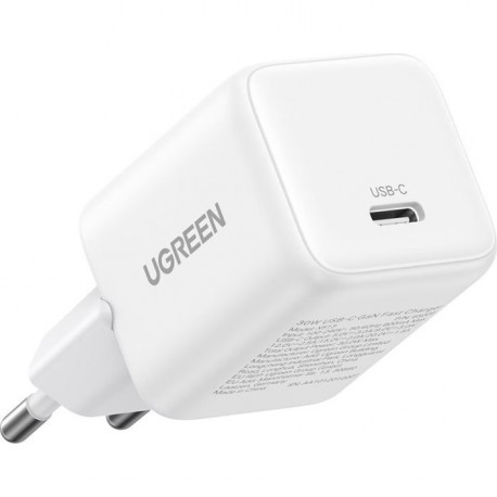 Polnilec Ugreen 30W GaN, USB-C, bel
