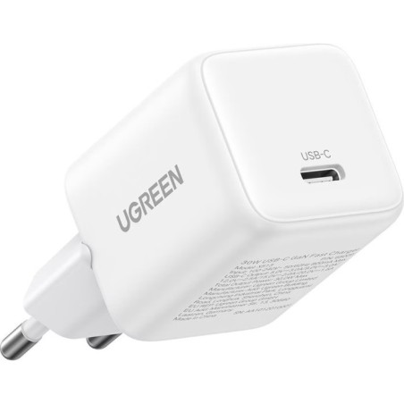 Polnilec Ugreen 30W GaN, USB-C, bel