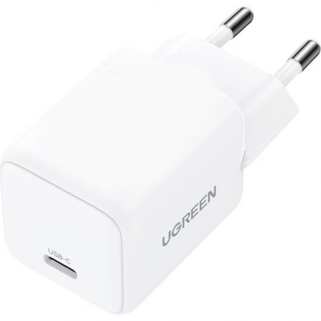 Polnilec Ugreen 30W GaN, USB-C, bel