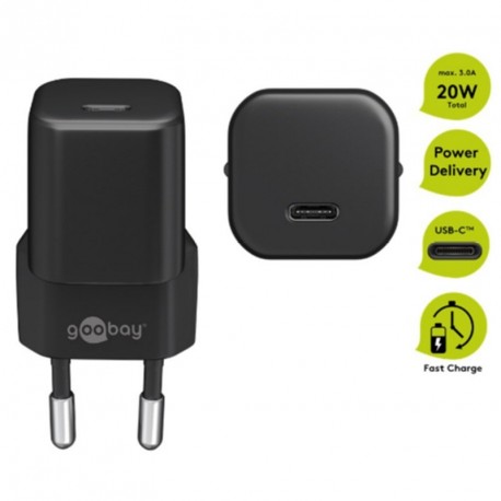 Polnilec GOOBAY 20W USB-C 5V, črn