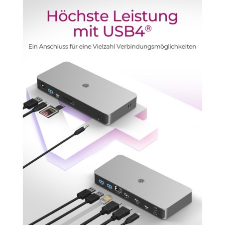 Priklopna postaja IcyBox IB-DK2880-C41, USB4 Type-C