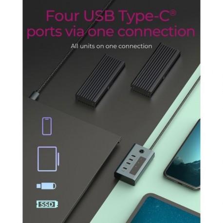 Hub IcyBox IB-HUB1454-C31, 4-port, USB-C 3.2
