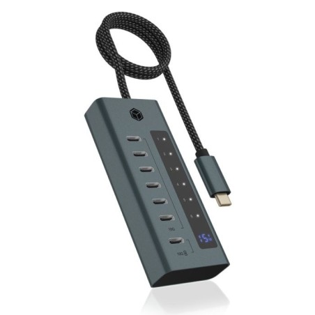 Hub IcyBox IB-HUB1457-C31, 7-port, USB-C 3.2