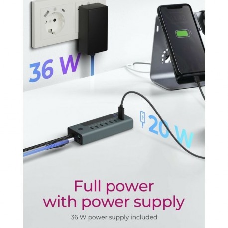 Hub IcyBox IB-HUB1457-C31, 7-port, USB-C 3.2