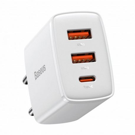 Polnilec Baseus CCXJ-E02 30W QC, 2x USB-A, USB-C, bel