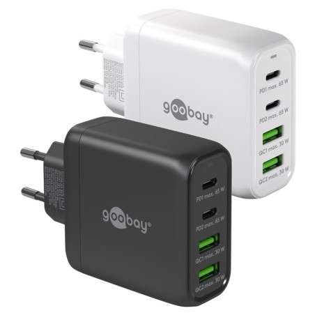 Polnilec GOOBAY 68W QC, 2x USB-C, 2x USB-A, črn