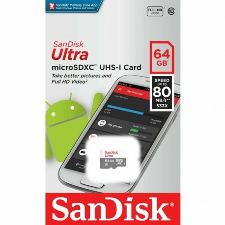 Spominska kartica SanDisk 64GB Ultra microSDXC 100MB/s Class 10 UHS-I