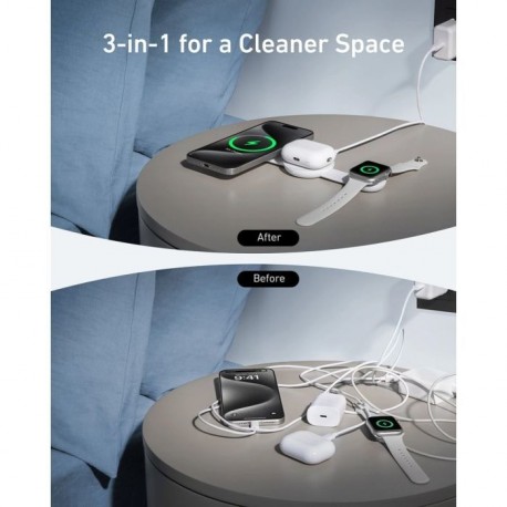 Polnilna postaja Anker MagGo 3v1, bela