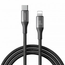 Kabel Joyroom USB-C v Lightning 30W črn pleten, 1m