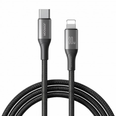 Kabel Joyroom USB-C v Lightning 30W črn pleten, 1m