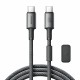 Kabel Joyroom USB C-C črn pleten z magnetom, 1.2m
