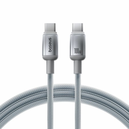 Kabel Baseus USB C-C 100W 20V 5A pleten siv, 1m