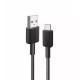 Kabel Anker 322 USB A-C, pleten, črn, 1.8m