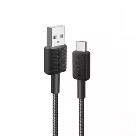 Kabel Anker 322 USB A-C pleten črn, 0.9m
