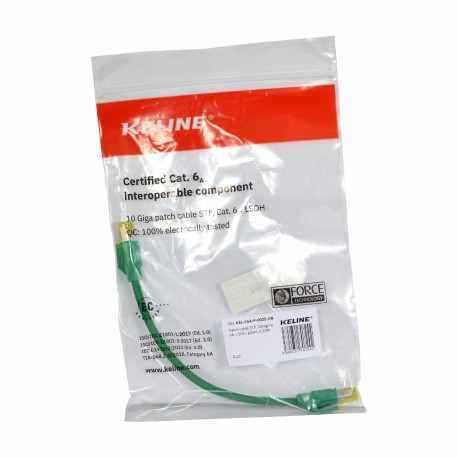 Mrežni kabel KELine SFTP CAT.6A, 0,25m, zelen