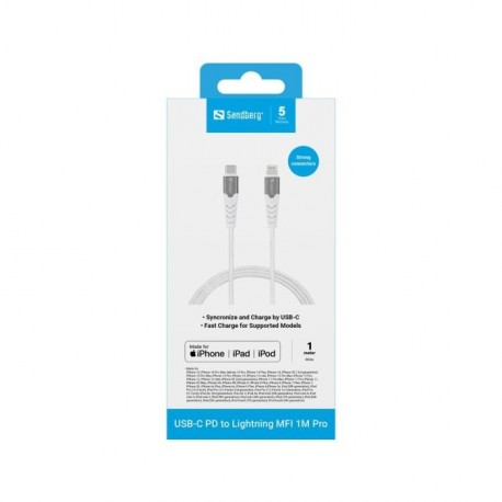 Kabel Sandberg USB-C PD na Lightning MFI, 1m