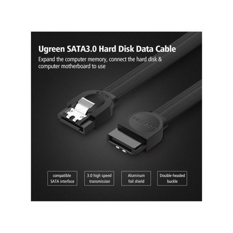 Kabel Ugreen SATA 3.0 z ravnim priključkom, 0.5m